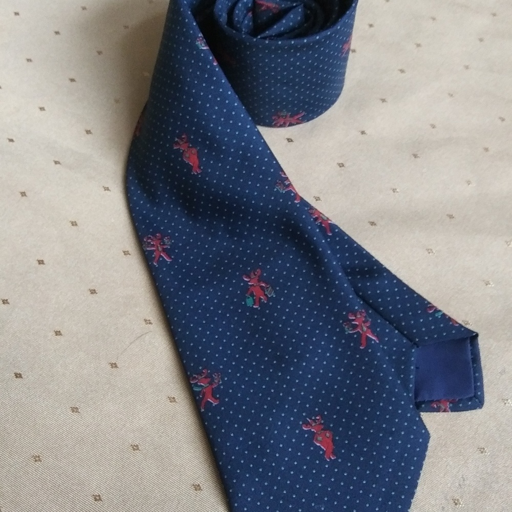 Vintage Christmas Tie Reindeers With Gifts